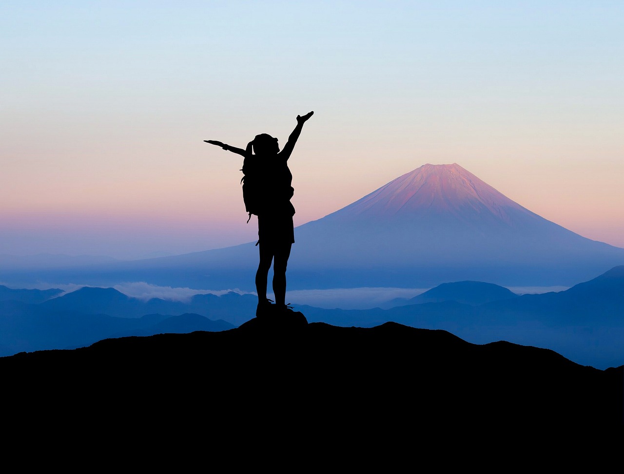 backpacker, backpack, mountain